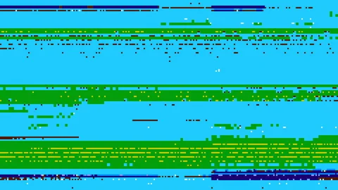 Digital Pixelated Noise Screen Glitch Flickering Scratch Abstract Background Stock Footage 123089415