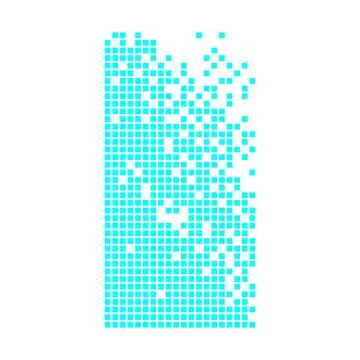 Digital pixels disintegrating data on white background Stock Illustration