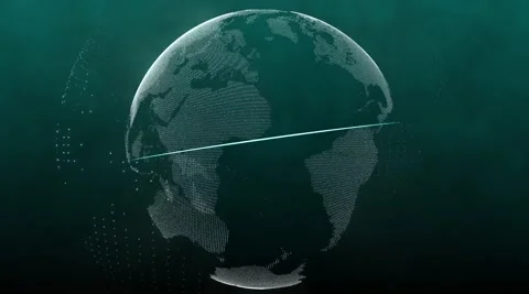 Digital Planet Conceptual Rendering Global Interconnected Network 4K Stock Footage 332133802