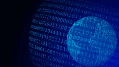 Digital planet Earth animation Stock Footage 106592124