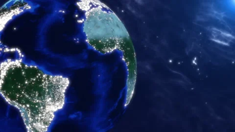 Digital Planet Earth Copy Space Stock Footage 155540258