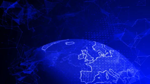 Digital planet Earth loopable animation Stock Footage 135672645