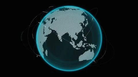 Digital planet earth rotating with glowing network communication mesh. 4K Video stock 347269663