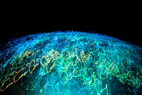 Digital planet technology earth. Shaped with blue and green connection glowing Stock Illustration