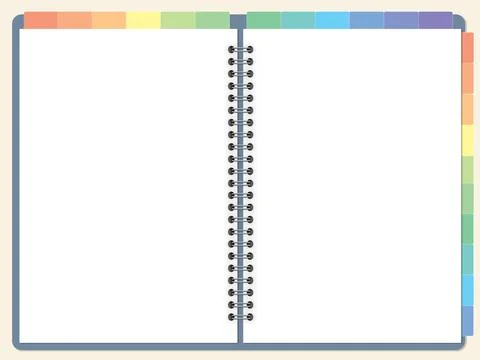 Digital Planner mockup, with place. Blank mock up with Cover. Stock Illustration