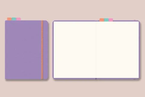 Digital Planner mockup, with place. Blank mock up with Cover. Stock Illustration