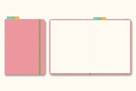 Digital Planner mockup, with place. Blank mock up with Cover. Stock Illustration