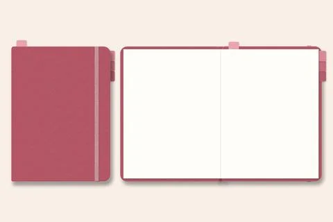Digital Planner mockup, with place. Blank mock up with Cover. Stock Illustration