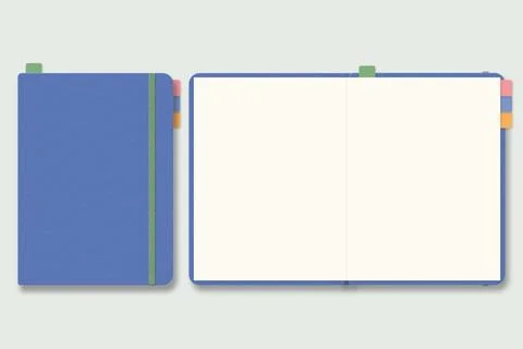 Digital Planner mockup, with place. Blank mock up with Cover. Stock Illustration
