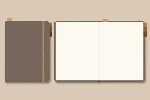 Digital Planner mockup, with place. Blank mock up with Cover. Stock Illustration