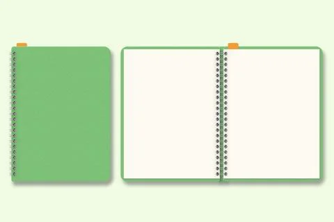 Digital Planner mockup, with place. Blank mock up with Cover. Stock Illustration