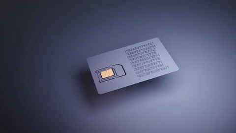 Digital plastic SIM card for mobile data transmission. Video stock 163582774