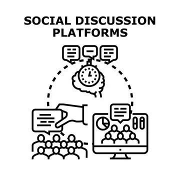 Digital platform enabling social discussion and online communication Stock Illustration