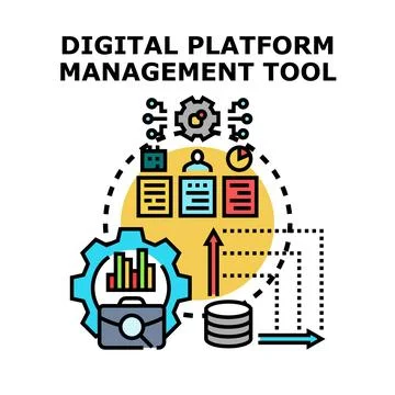 Digital platform management tool concept vector illustration Stock Illustration