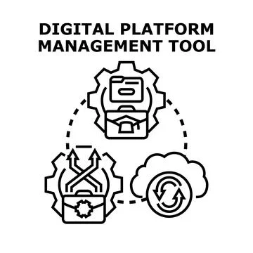 Digital platform management tool concept illustration Ilustração Stock