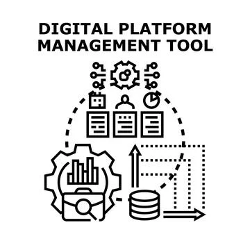 Digital platform management tool concept vector illustration Stock Illustration