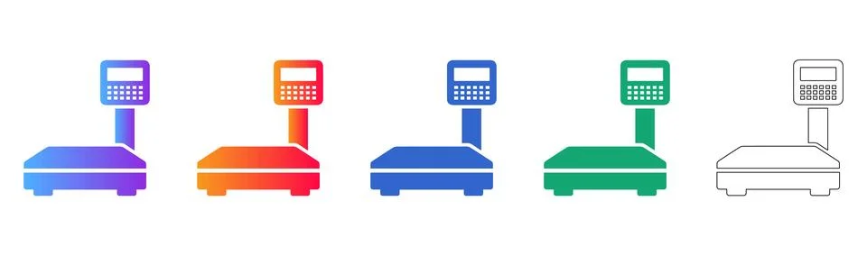 Digital Platform Scale Icon Set Illustrazione stock