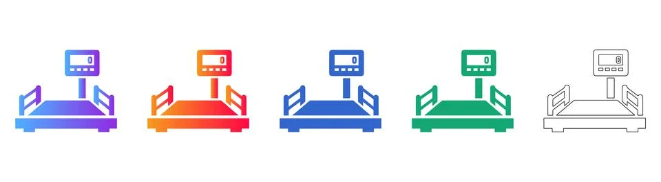 Digital Platform Scale Icon Set Illustration Stock Illustration