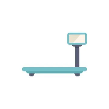 Digital platform scale showing empty reading displaying weight measuring devi Stock Illustration