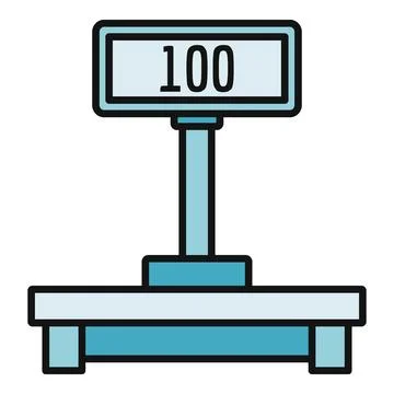 Digital platform scale showing weight measurement Stock Illustration
