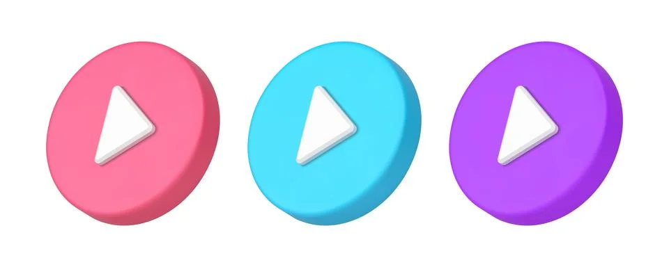 Digital player button start technology multimedia device 3d icon set realis.. Stock Illustration