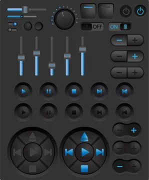 Digital player controls Stock Illustration