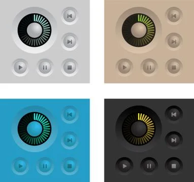 Digital player controls Stock Illustration