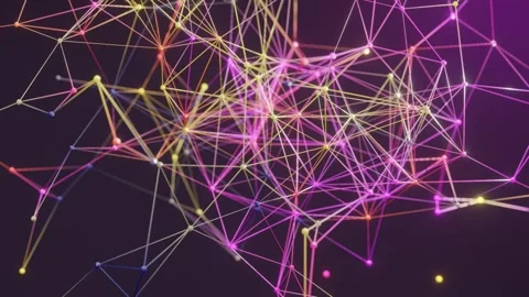 Digital Plexus connect line and dots moving, Futuristic technology background Stock Footage 255569860