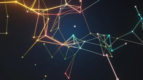 Digital Plexus connect line and dots moving Stock Illustration