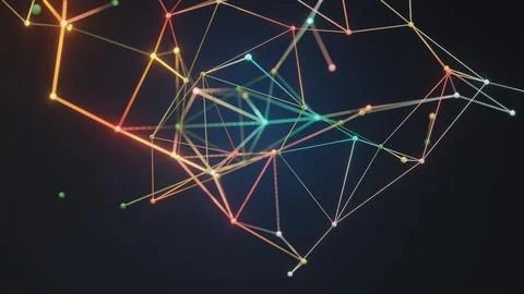 Digital Plexus connect line and dots moving Stock Illustration