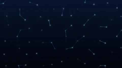 Digital plexus constellation data nodes connection seamless loop animation Video stock 347087774