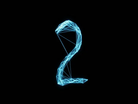Digital Plexus Countdown - Abstract Motion Alpha Matte 4k isolated Stock Footage 82711060