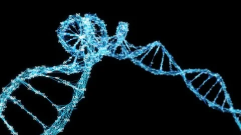Digital Plexus DNA molecule random digits Loop Alpha Channel Stock Footage 82708287