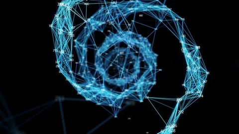 Digital Plexus DNA molecule random digits Loop Alpha Channel Stock Footage 82708317