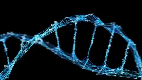 Digital Plexus DNA molecule random digits Loop Alpha Channel Stock Footage 82708948