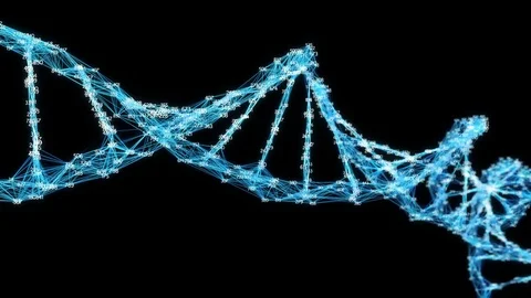 Digital Plexus DNA molecule random digits Loop Alpha Channel Stock Footage 82709904