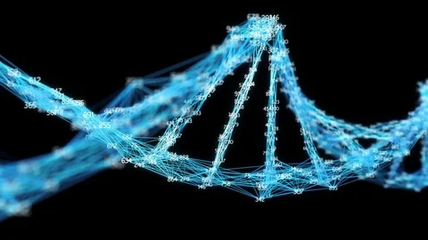 Digital Plexus DNA molecule random digits Loop Alpha Channel Stock Footage 82717023