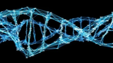 Digital Plexus DNA molecule random digits Loop Alpha Channel Stock Footage 82718647