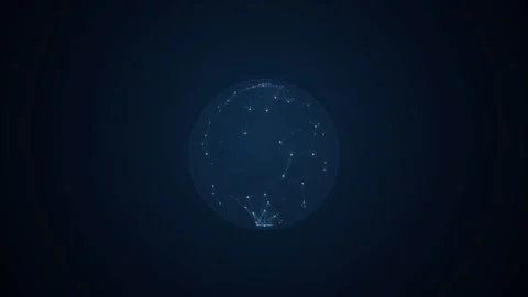 Digital plexus globe rotating on a dark background Stock Footage 335863002