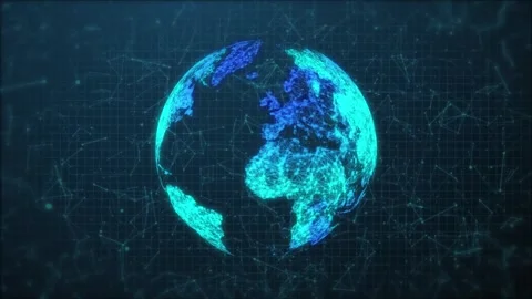 Digital Plexus Globe Technology World Stock Footage 281456459