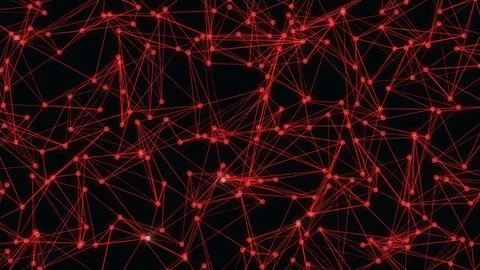 Digital plexus of glowing lines and dots. Abstract background. Stock Illustration