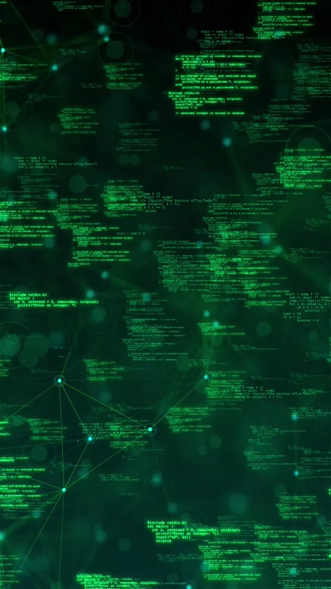 Digital Plexus Grid Coding Network Background Stock Footage 315386457