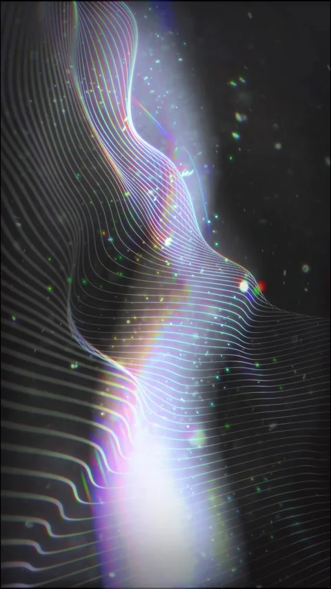 Digital Plexus Lines With Floating Green Dust Particle Lights Stock Footage 346364101