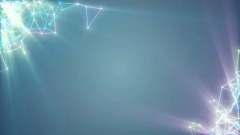 Digital plexus of luminous colored rays in a fantastic haze, polygonal. Stock-Footage 124020679