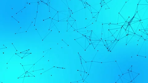 Digital plexus network floating on blue background. Abstract technology nod.. Vidéo 337236847