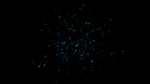 Digital plexus network of glowing nodes and lines seamless loop animation Stock Footage 347089633