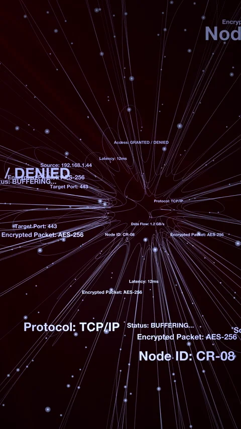 Digital plexus network with orbiting IP address data 動画素材 329142883