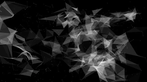 Digital Plexus Nodes And Connection Network on Dark Background Stock Footage 338375133