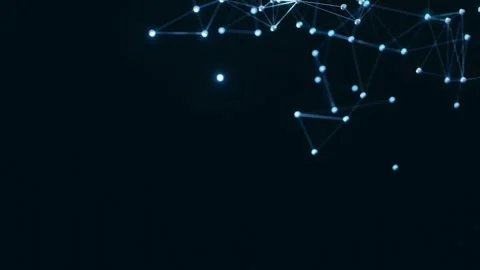 Digital plexus wave triangulation shapes, Futuristic technology neural networks Stock Footage 277476758