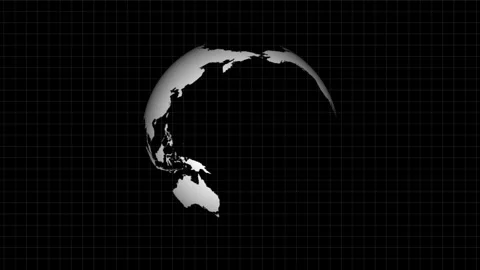 Digital plexus world globe 3D map rotation futuristic looping animation. Stock Footage 321737380